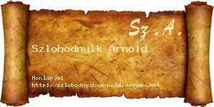 Szlobodnyik Arnold névjegykártya