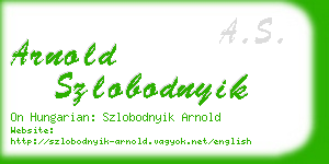 arnold szlobodnyik business card